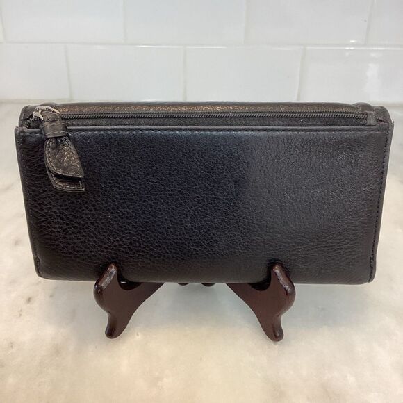 Coach VintageTrifold Leather Full Sized Wallet with Snaphead Button Flap Closure - Picture 2 of 16